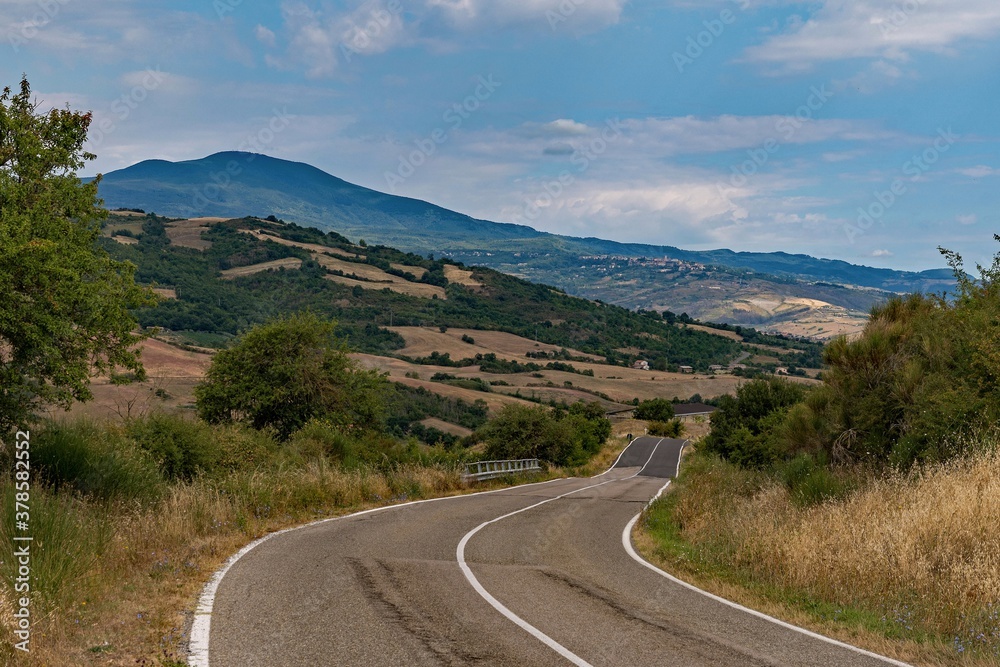 Street at the Tuscany Mountains in Italy