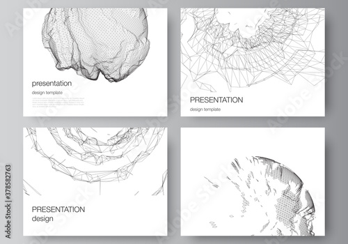 Vector layout of presentation slides design business templates, template for brochure, cover, business report. Abstract 3d digital backgrounds for futuristic minimal technology concept design.