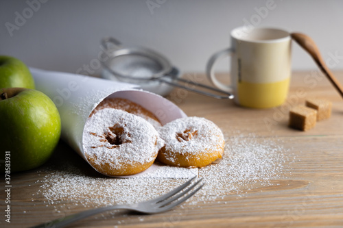 Slika na platnu Homemade apple fritters made with organic ingredients