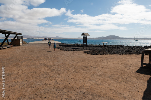 Port of the island of Lobos, near Fuerteventura, where the boats that carry tourists embark and disembark.