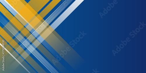 abstract bright blue and yellow wave business banner background