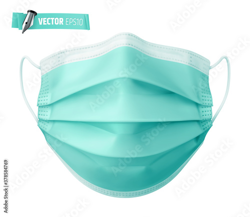 Masque chirurgical vectoriel sur fond blanc