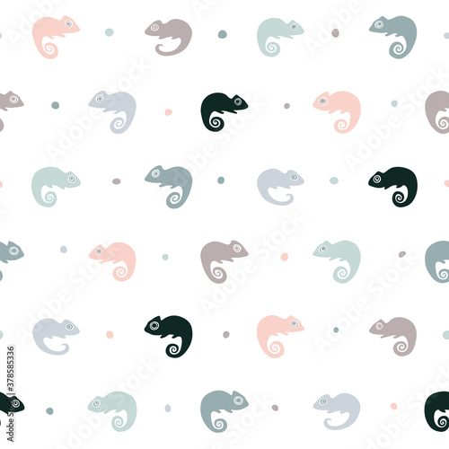 Seamless pattern with chameleons