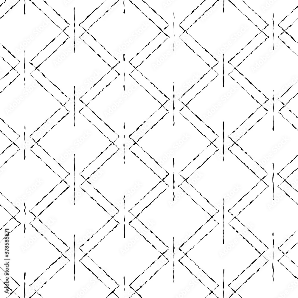 Black and white abstract geometric seamless pattern