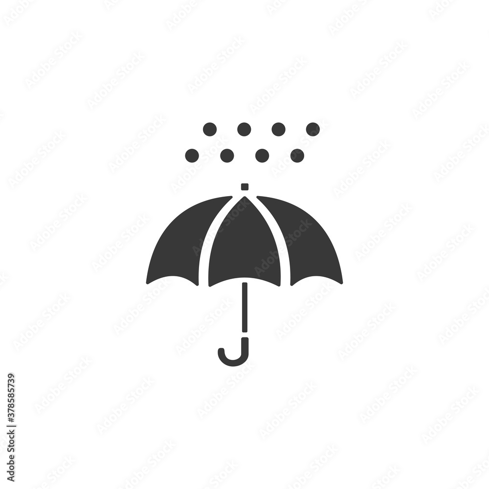 Umbrella and hail. Isolated icon. Weather glyph vector illustration Umbrella and hail. Isolated icon. Weather glyph vector illustration