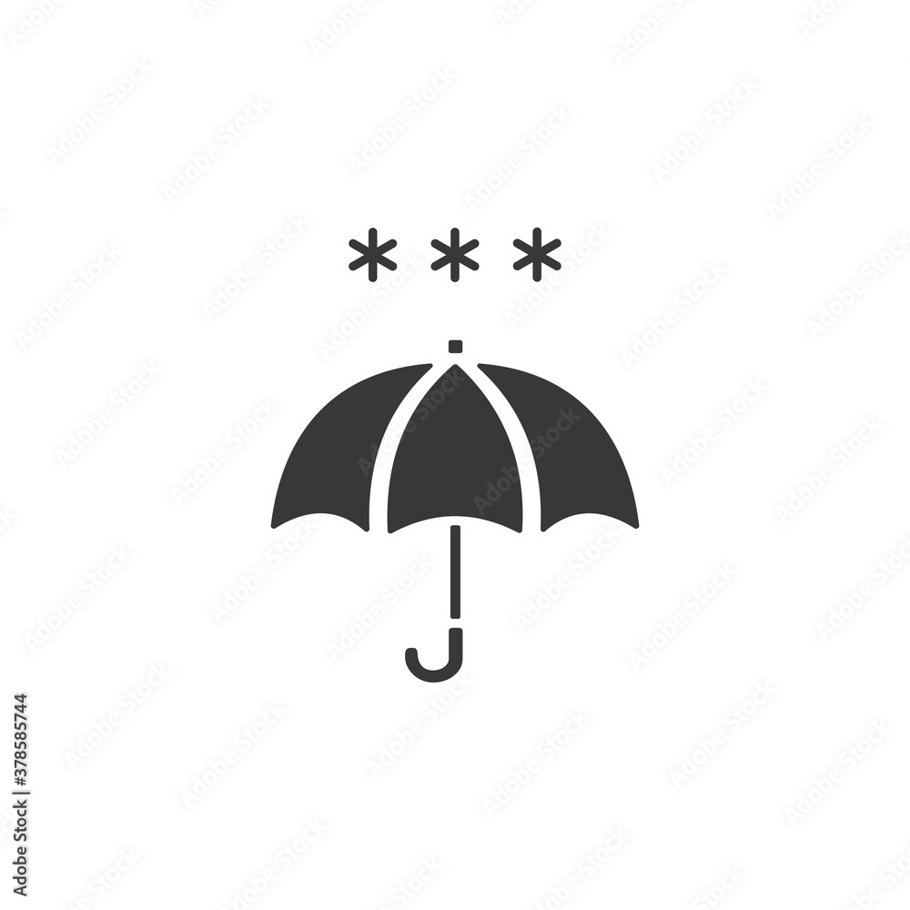 Umbrella and heavy snow. Isolated icon. Weather glyph vector illustration Umbrella and heavy snow. Isolated icon. Weather glyph vector illustration