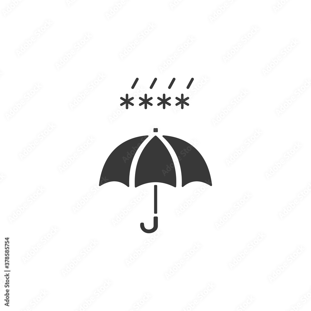 Umbrella and sleet. Isolated icon. Weather glyph vector illustration Umbrella and sleet. Isolated icon. Weather glyph vector illustration