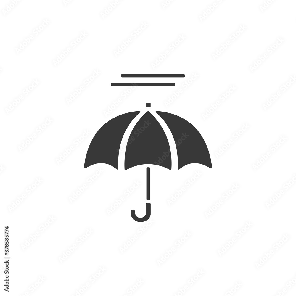 Umbrella and fog. Isolated icon. Weather glyph vector illustration Umbrella and fog. Isolated icon. Weather glyph vector illustration
