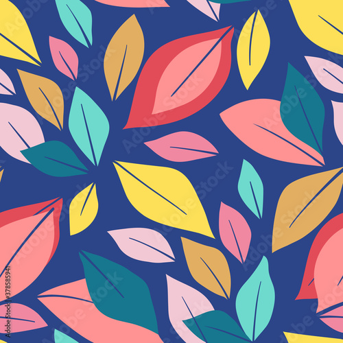 Seamless pattern with leaves