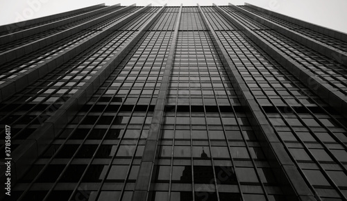 Street Level View Looking Up at a Minimalist, Clean Lined Skyscraper in Manhattan, New York