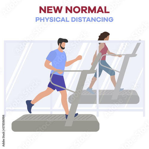 Open fitness center sport club People New normal
