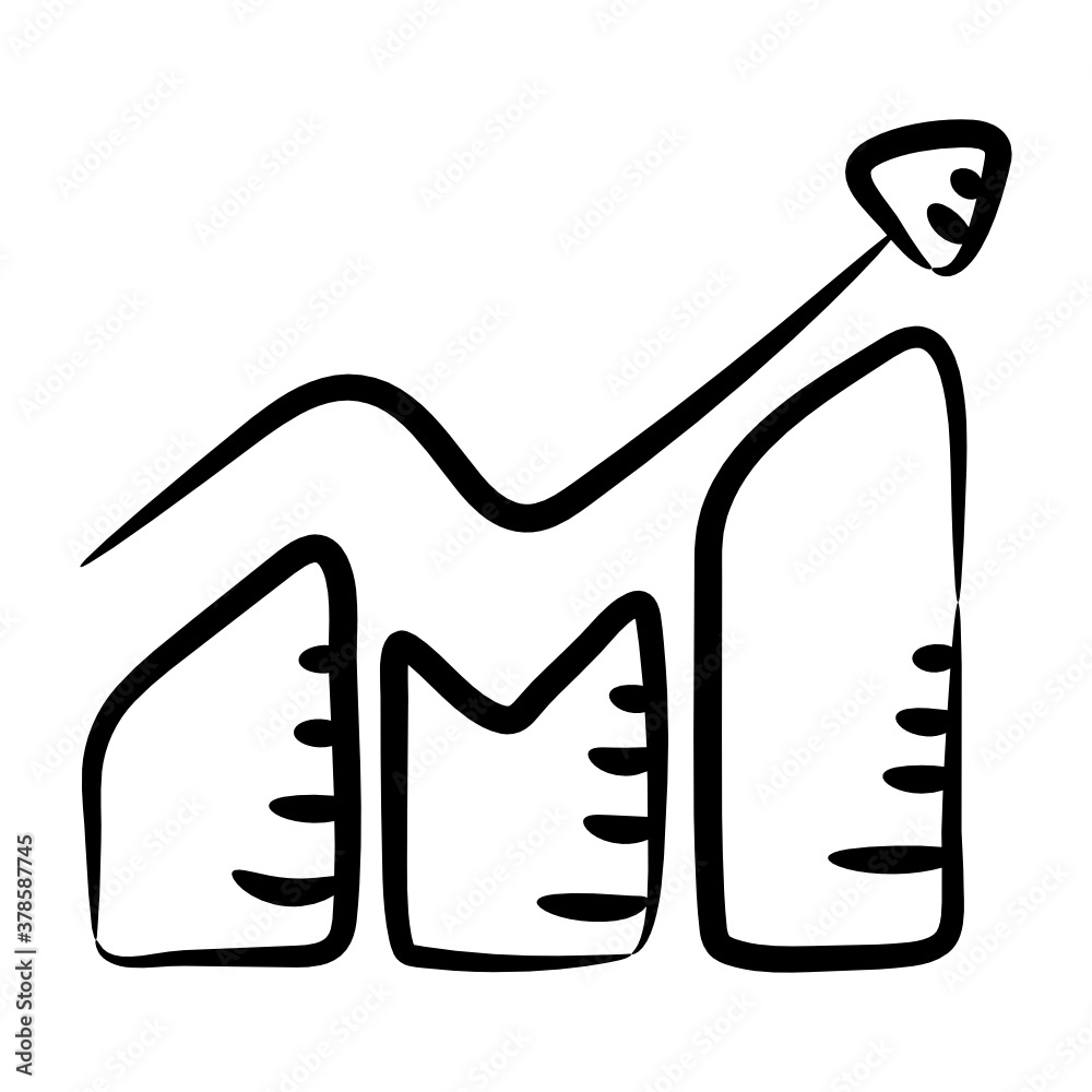 Doodle vector design of bar chart icon
Doodle vector design of bar chart icon