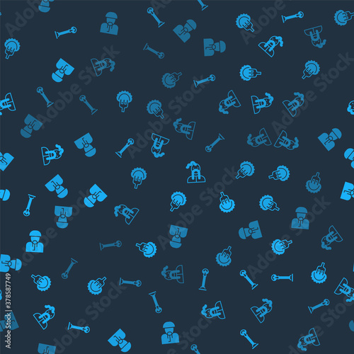 Set Monument of Independence, Dumplings fork, Ukrainian cossack and on seamless pattern. Vector.