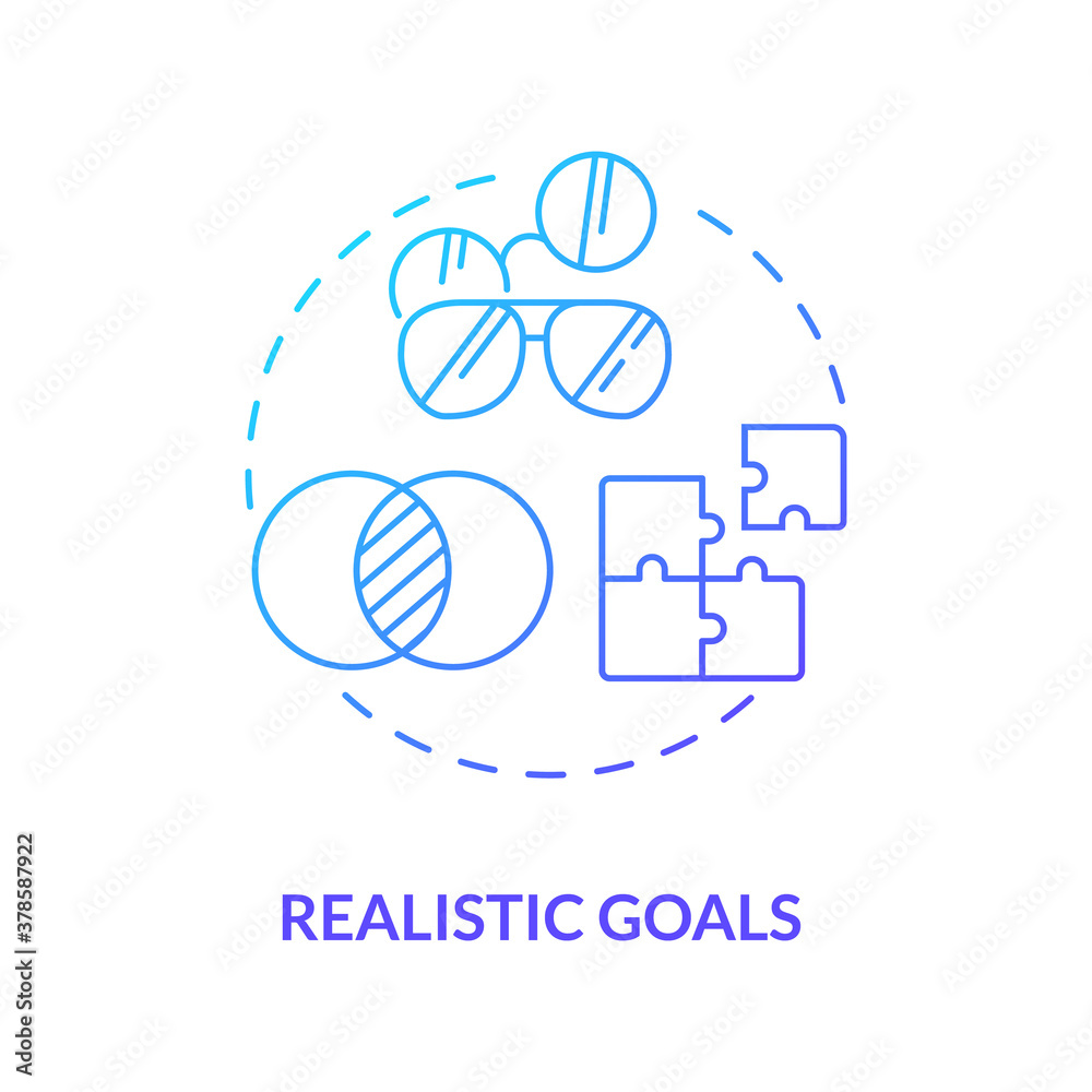 Obraz premium Realistic goals concept icon. Communication level up strategy. Completing life challenges. Business plan choosing idea thin line illustration. Vector isolated outline RGB color drawing