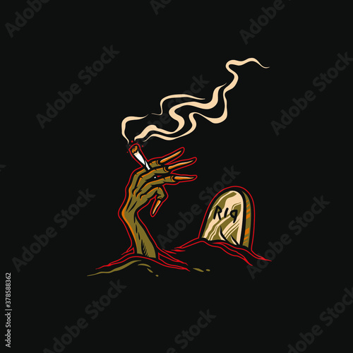 Halloween illustration, Smoke on the deep, Enjoying.