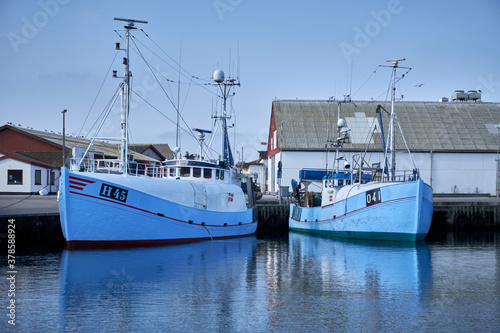 Fishingboats in the harbor in the Danish village Gilleleje on the island Själland. photo
