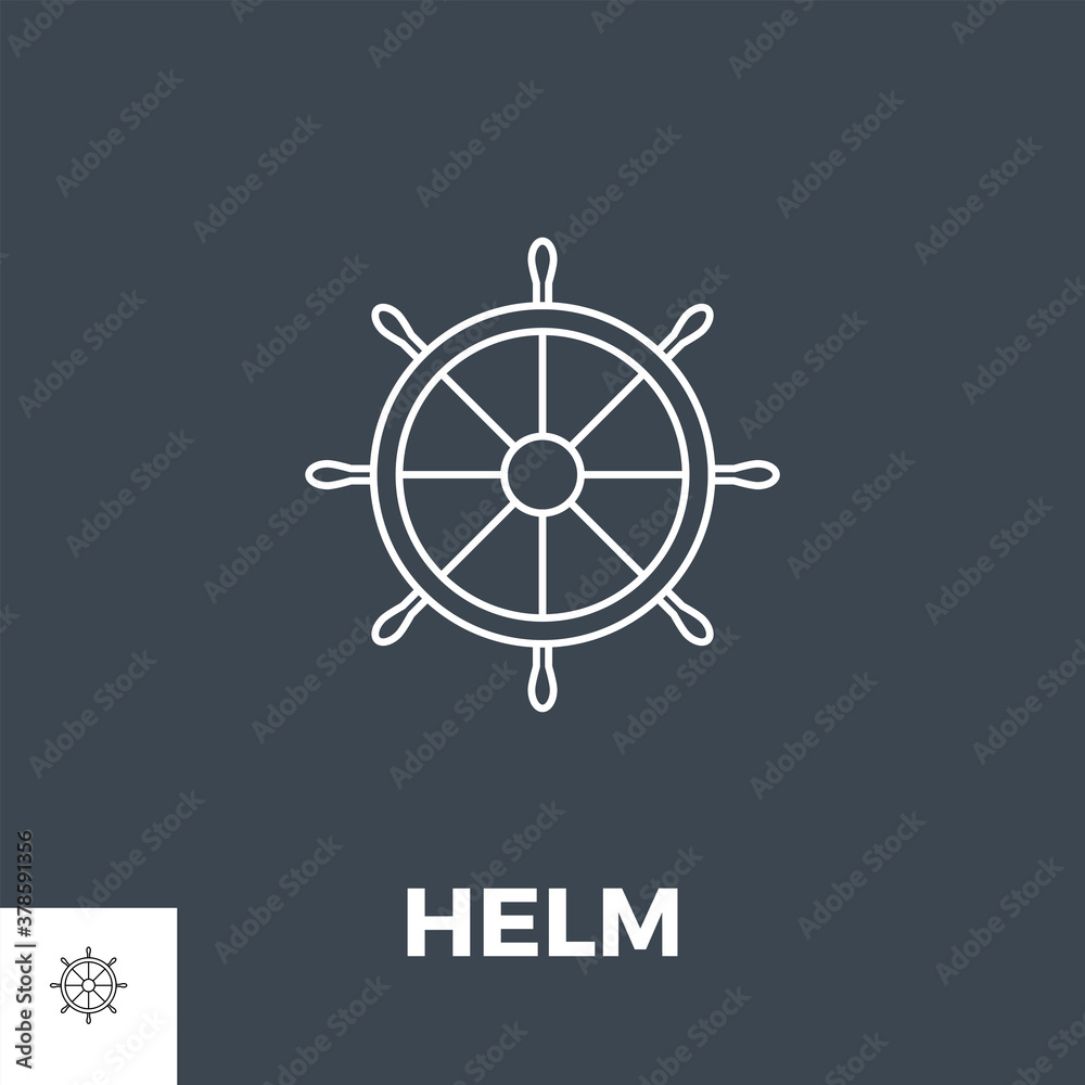 Helm Related Vector Line Icon. Isolated on Black Background. Helm Related Vector Line Icon. Isolated on Black Background.