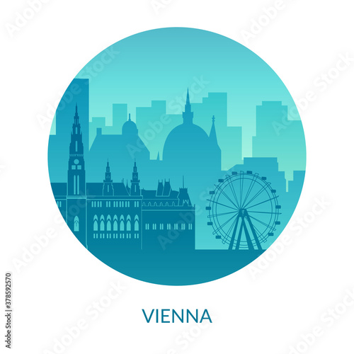 Vienna, Austria famous city scape view background.