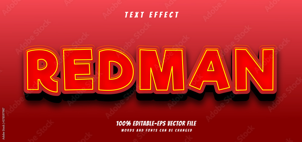 red man text effect editable vector file text design vector