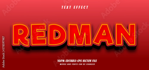 red man text effect editable vector file text design vector