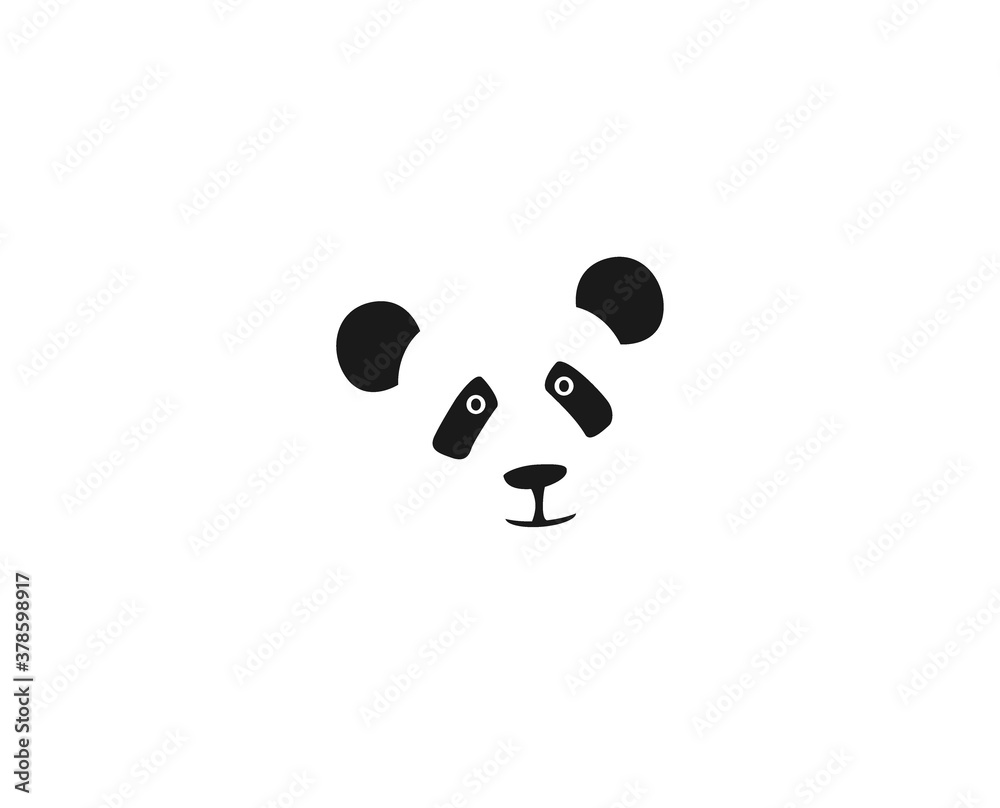 Vector Panda head, logo design, isolated on white background Vector Panda head, logo design, isolated on white background