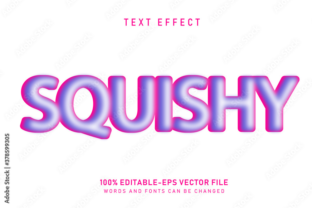 squishy text effect editable vector file text design vector
