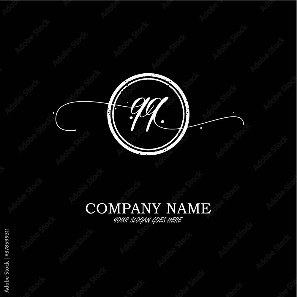 initial Q Q signature logo with a circle initial Q Q signature logo with a circle