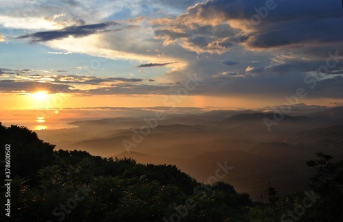 sunset in the mountains