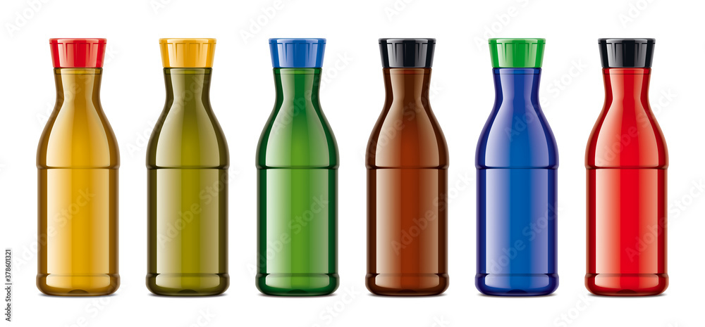 Set of Colored Plastic Bottles. Transparent version. Set of Colored Plastic Bottles. Transparent version.