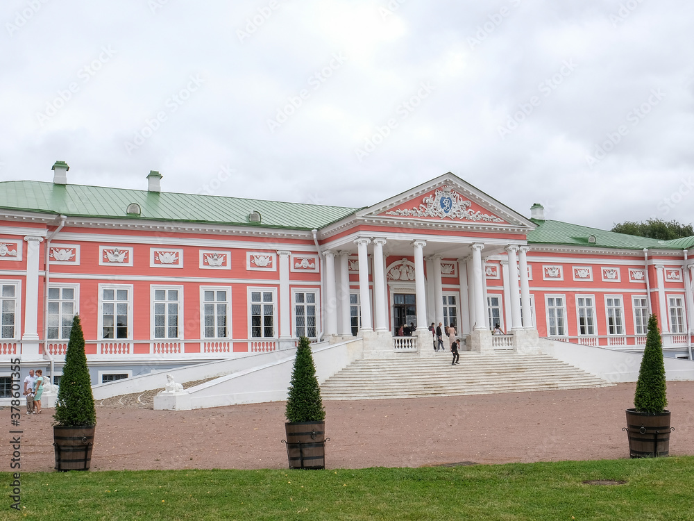 30 of August 2020 - Moscow, Russia:Palace in the manor of Count Sheremetyev