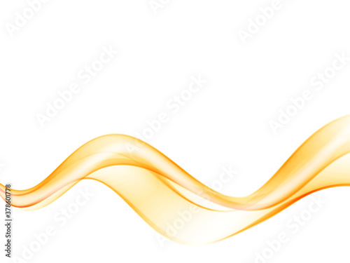 Abstract smooth wave Curve flow orange motion Orange wave flow