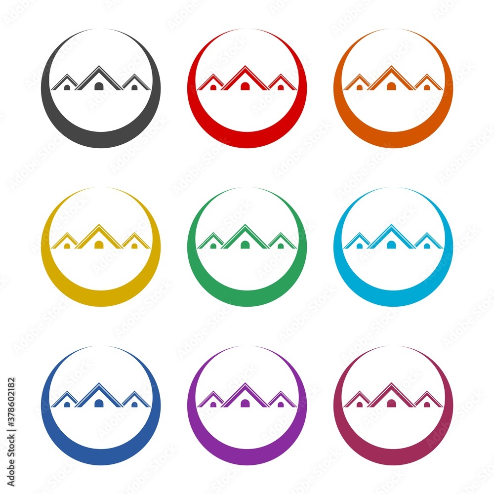 House icon simple, color set