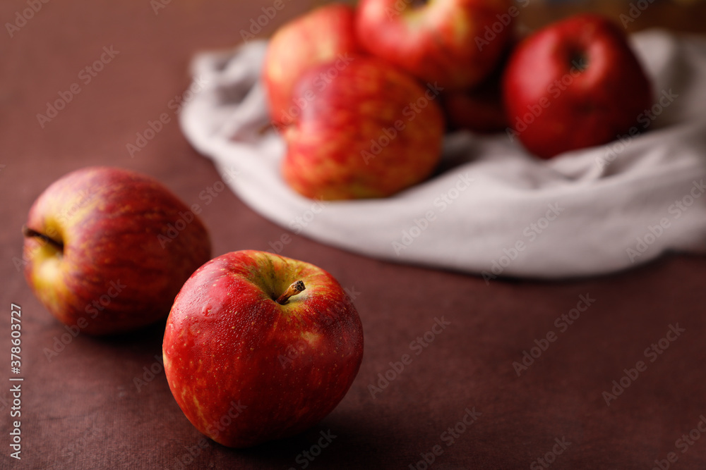 apples place on textured background apples place on textured background