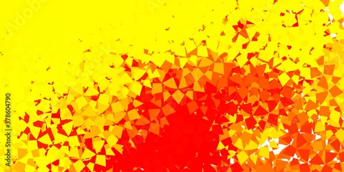 Light red  yellow vector texture with random triangles.