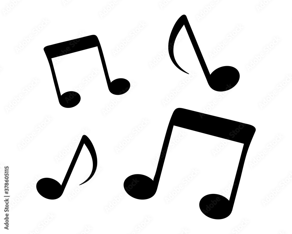 Music notes black silhouette. Song or melody concept. Image for apps and websites. Music symbols Music notes black silhouette. Song or melody concept. Image for apps and websites. Music symbols