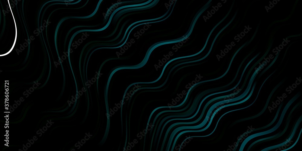 Dark Green vector template with curves. Brand new colorful illustration with bent lines. Pattern for booklets, leaflets.