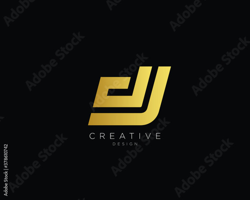 Professional and Minimalist Letter DJ Logo Design, Editable in Vector Format