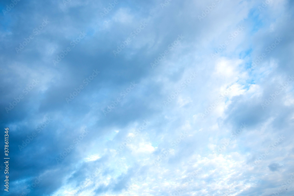 beautiful blue sky with white clouds