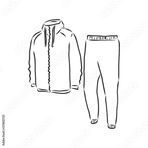 tracksuit vector sport fashion garment man, tracksuit, vector sketch illustration