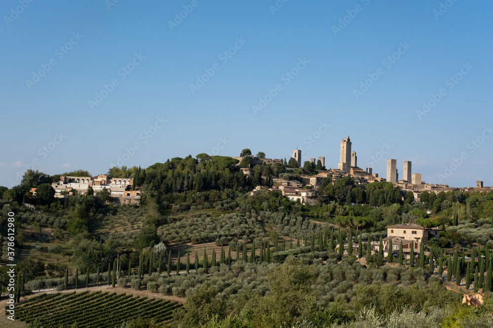 The medieval skyline of San Gimignano. Siena, Italy.