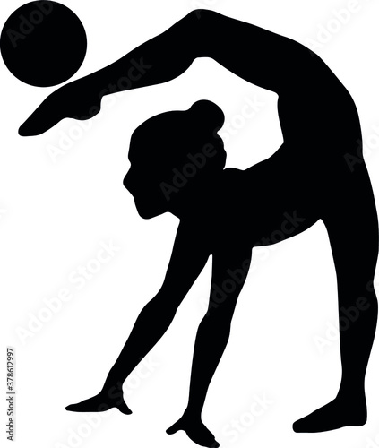 silhouette of a gymnast