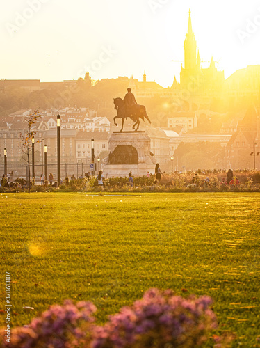 Detail of Kossuth Square in Budapest, Hungary