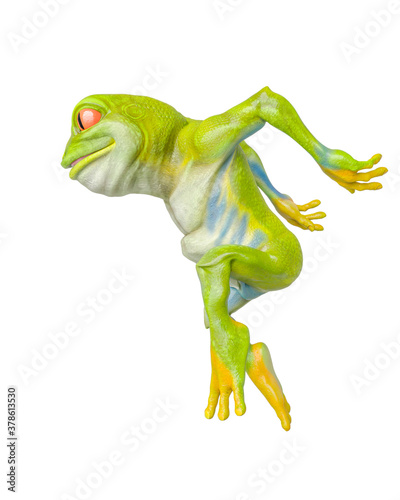 frog cartoon on side jump