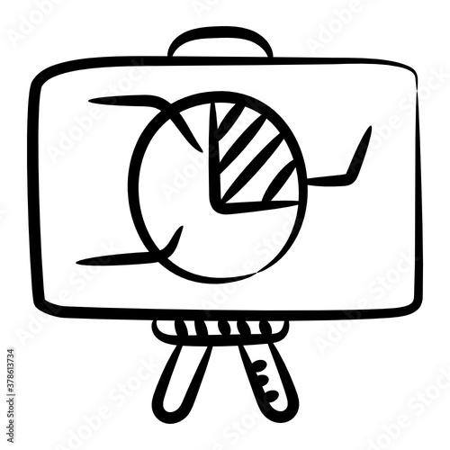 
Business presentation, hand drawn vector of pie chart analysis 
