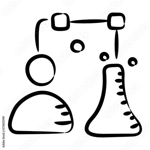 
Biomedical research in editable doodle style 
