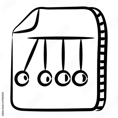 
Kinetics file vector in modern doodle line style, momentum file 
