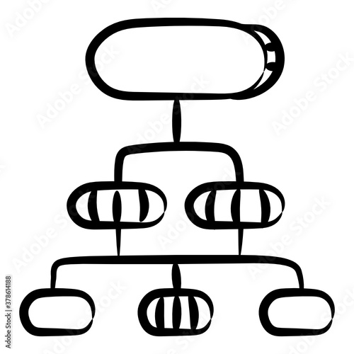 
An editable vector of workflow, hand drawn icon 
