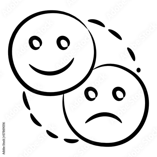
An editable vector of feedback, doodle icon 
