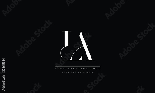 Obraz na płótnie LA, AL, L, A, Letter Logo Design with Creative Modern Trendy Typography