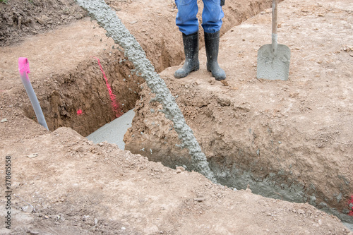 Foundations for the family house under construction